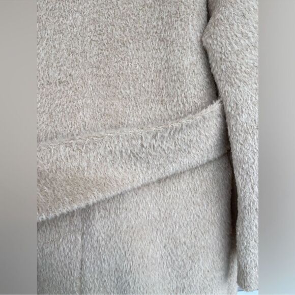Trina Turk alpaca wool autumn turtleneck coat size 12 in oatmeal - Picture 14 of 17